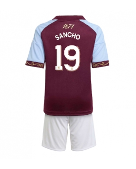 Aston Villa Jadon Sancho #19 Maglia Gara Casa Repliche 2025-26 Bambino Maniche Corte